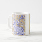 Mug Oiseau de lapin Bleu Tan Élégant nature animale fl (Devant gauche)