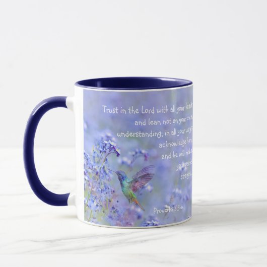 Mug Oiseau de mer Jardin bleu Floral BibleÉcriture (Gauche)