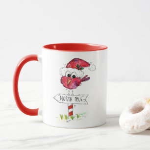 Mug Oiseau de Noël blanc