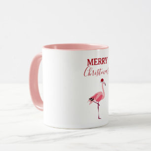 Mug Oiseau de Noël rose Flamant rose avec chapeau de P