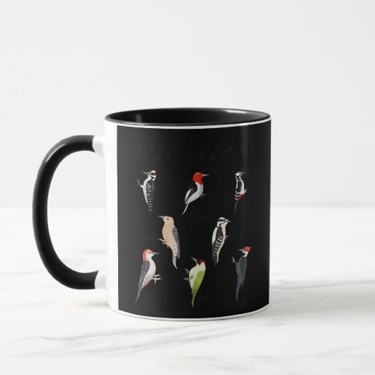 Mug Oiseau de Pic-de-Bois amusant observant Nice Pecke (Gauche)