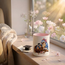 Mug Oiseau de Remise de Diplôme Rose Mignon