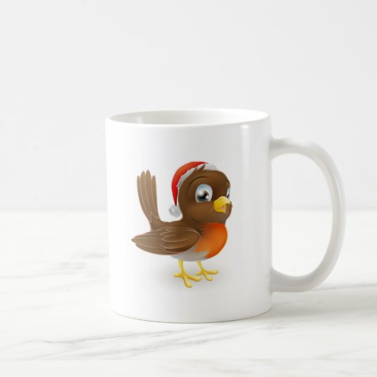 Mug Oiseau de Robin dans un casquette de Père Noël (Droite)