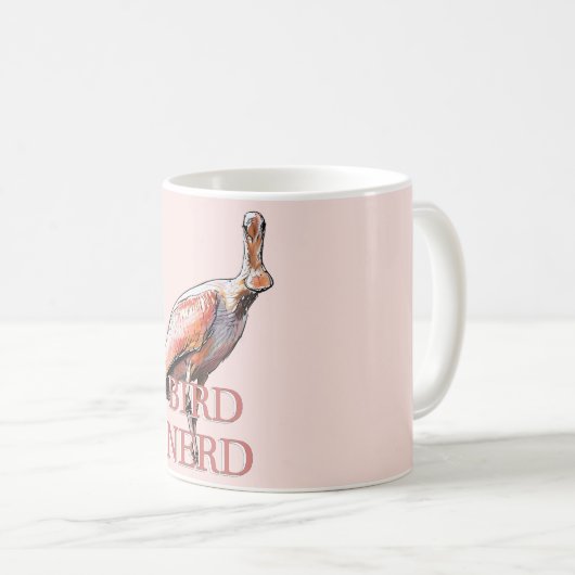 Mug Oiseau de spatule de rose Nerd (Devant droit)