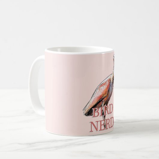 Mug Oiseau de spatule de rose Nerd (Devant gauche)