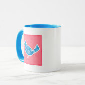 Mug Oiseau décoratif avec Motifs sur Arrière - plan ro (Devant gauche)