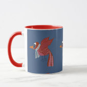 Mug Oiseau d'hiver fantaisiste avec écharpe (Gauche)