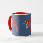 Mug Oiseau d'hiver fantaisiste avec écharpe (Devant gauche)