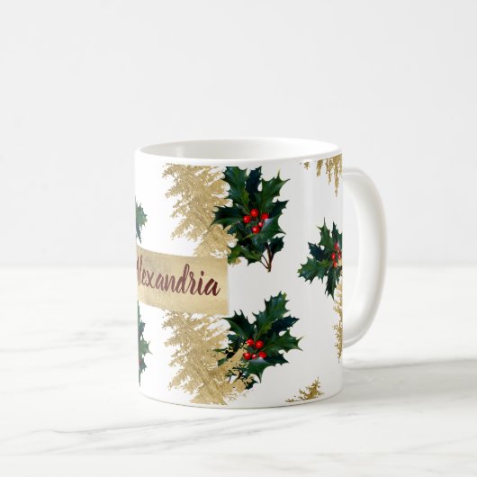Mug Oiseau doré rouge saindoux de Noël (Devant droit)