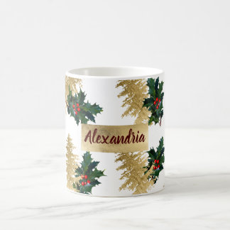 Mug Oiseau doré rouge saindoux de Noël