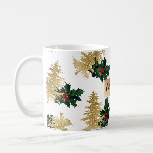 Mug Oiseau doré rouge saindoux de Noël (Gauche)