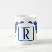 Mug Oiseau du monogramme bleu paradisiaque (Centre)