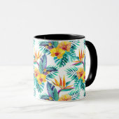 Mug Oiseau du paradis et du motif d'orchidée (Devant droit)