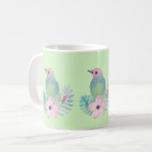 Mug Oiseau et fleur à l'aquarelle (Devant gauche)