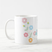 Mug Oiseau et fleurs personnalisés de Kawaii (Gauche)