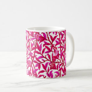 Mug Oiseau et grenade Art Nouveau, Fuchsia Pink Co