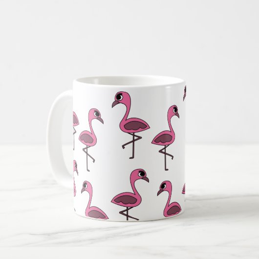 Mug Oiseau Flamant rose rose (Devant gauche)