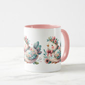 Mug Oiseau folklorique floral au charme Pastel Boho (Devant droit)
