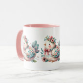 Mug Oiseau folklorique floral au charme Pastel Boho (Devant gauche)
