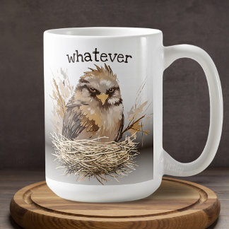 Mug Oiseau Grumpy Oiseau Oeuvre originale Matin Sarcas
