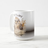 Mug Oiseau Grumpy Oiseau Oeuvre originale Matin Sarcas (Devant gauche)
