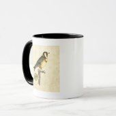 Mug Oiseau jaune et vert perché sur une petite branche (Devant gauche)