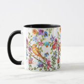 MUG OISEAU JAUNE FLEURS DE COULEUR D'EAU WHIMSIQUE (Gauche)