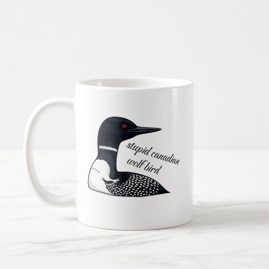Mug Oiseau Loup Canadien Stupide (Gauche)