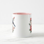 Mug oiseau mignon et fleurs (Centre)