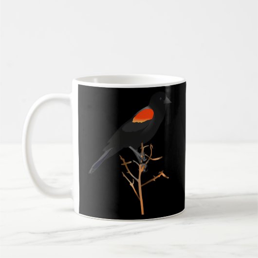 Mug Oiseau-Noir à ailes rouges pour les ornithologues (Gauche)