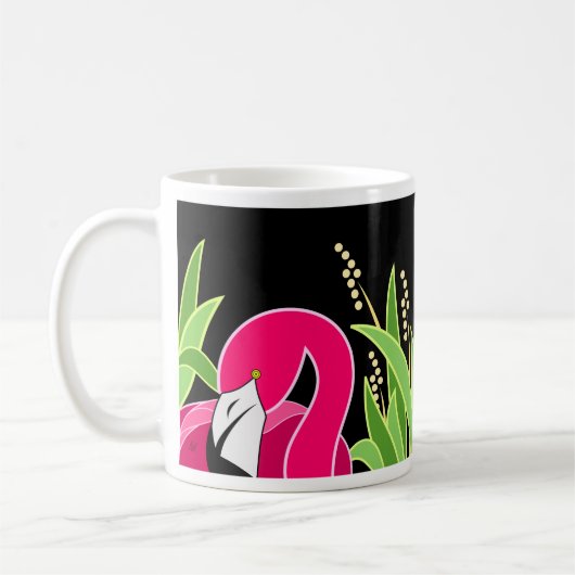 Mug Oiseau rose stylisé Flamant rose (Gauche)