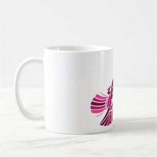 Mug Oiseau Rose Tribal Phoenix Magenta Stylisé
