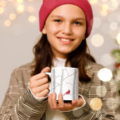 Mug Oiseau rouge artistique Arbre d'hiver Pays Forêt