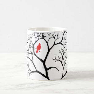 Mug Oiseau rouge cardinal dans l'arbre d'hiver de
