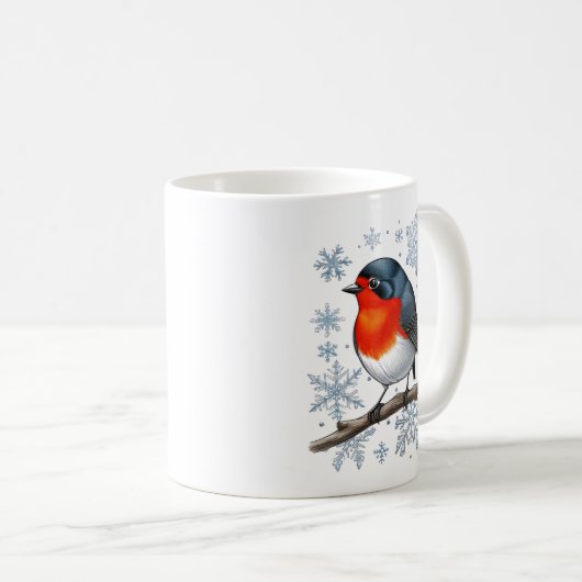 Mug Oiseau rouge mignon (Devant droit)