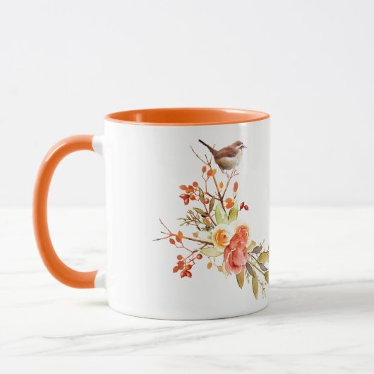 Mug Oiseau sur une branche de Roses (Gauche)