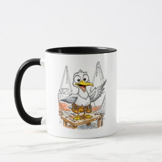 Mug Oiseau travailleur du chantier naval comique (Gauche)