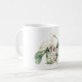 Mug Oiseau Tropical Fleurs d'Orchidée Rose Aloha (Devant gauche)