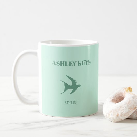 Mug Oiseau turquoise (Avec donut)