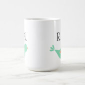 Mug Oiseau vert Pastel Monogrammé (Centre)