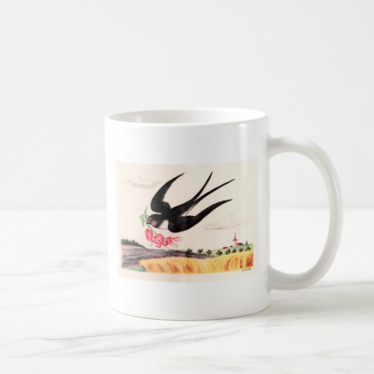 Mug Oiseau Volant Avec Fleurs (Droite)