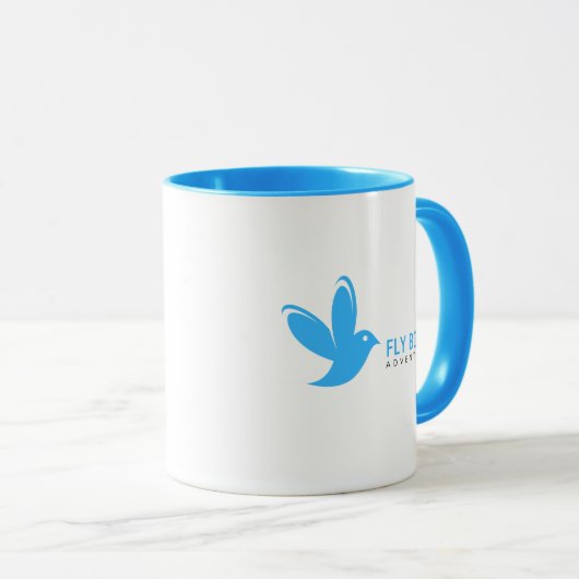 Mug Oiseau volant bleu (Devant droit)
