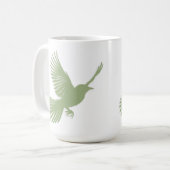Mug Oiseau Volant Silhouette Sage Vert Scandinave (Devant gauche)