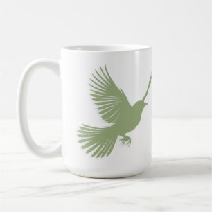 Mug Oiseau Volant Silhouette Sage Vert Scandinave