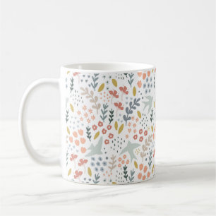 Mug Oiseau Watcher Cadeau Bleu Oiseau Amoureux Floral