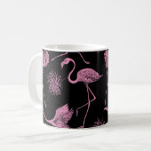 Mug Oiseaux Abstraits : Motif de mode monochrome (Devant gauche)