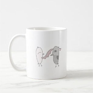 Mug oiseaux amour couple mignon automne thé café