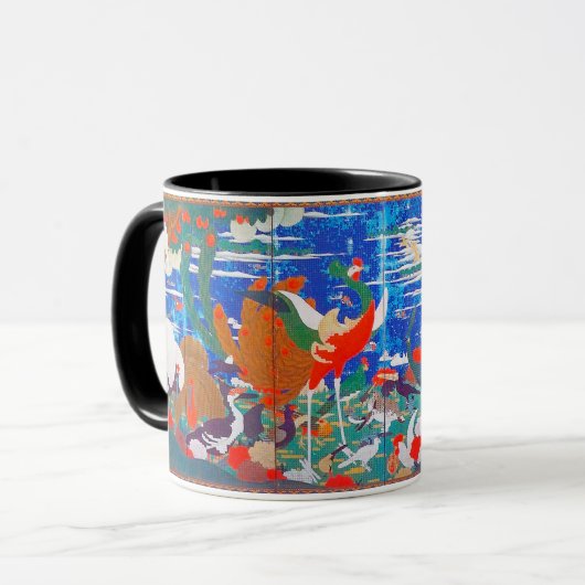 Mug Oiseaux, animaux et Plantes floraux (à gauche) Jak (Devant gauche)