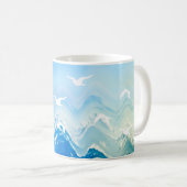 Mug Oiseaux au-dessus des vagues de la mer (Devant droit)