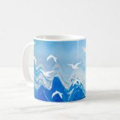 Mug Oiseaux au-dessus des vagues de la mer (Devant gauche)